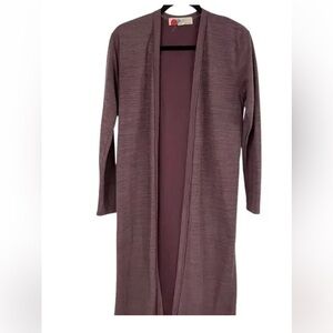 Free People Beach Long Open Front Cardigan in Dusty Mauve